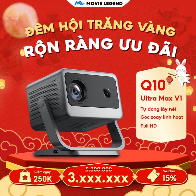 [ Mall ] [ DÙNG THỬ 15 NGÀY ] Máy Chiếu Q10 Ultra Max - Máy Chiếu Movie Legend, Full HD, Hệ Điều Hành Android 12 Projector Bluetooth Kem Màn Hình