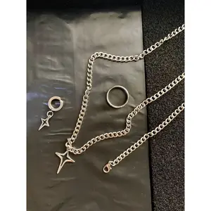 PROMO TERBARU Paket Beli 3 Gratis 1 Kalung Rantai Titanium Gelang Cincin Bonus Anting Jepit Bintang Bolong Aksesori Lengkap