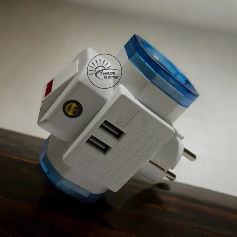 Steker T Arde USB Colokan 3 Cabang+USB Port - Model Terbaru 2