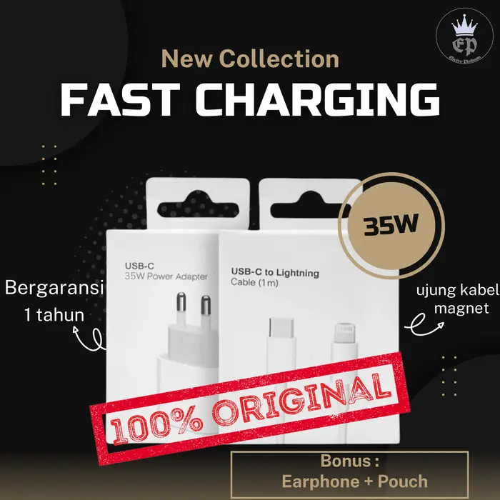 35W Charger iPhone Fast Charging Original 100% ip 8 - 15 Promax ORI