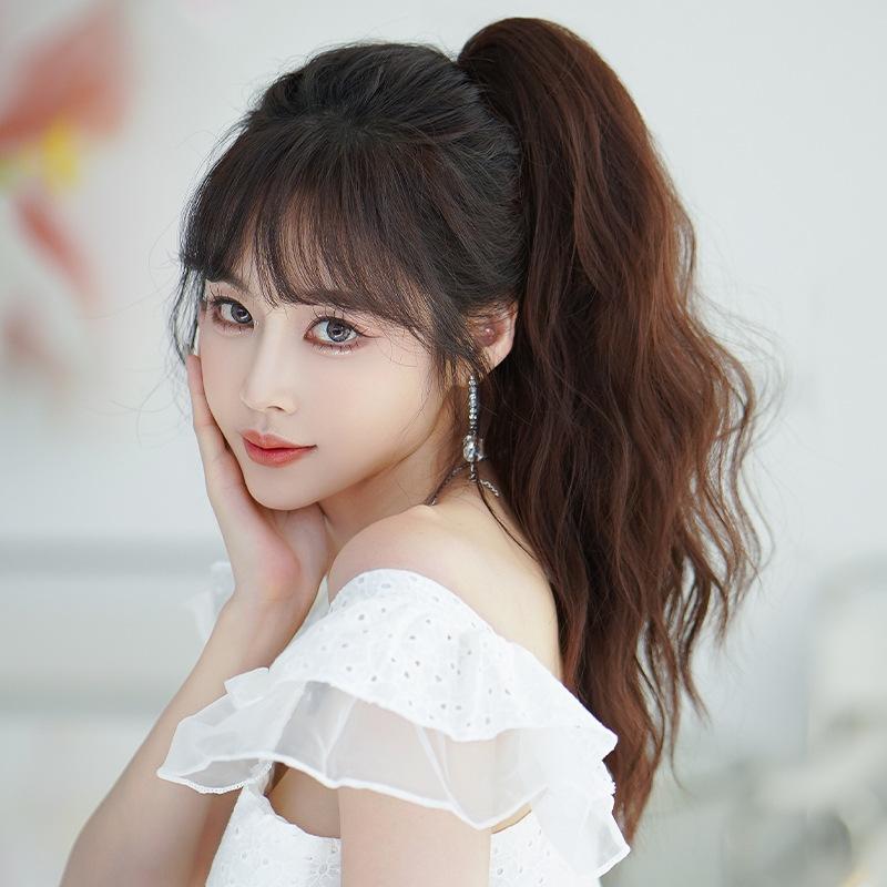 Fashion Grab Clip Wigs Hair invisible Ponytail Head Extension Waterfall Synthetic Long wig 6