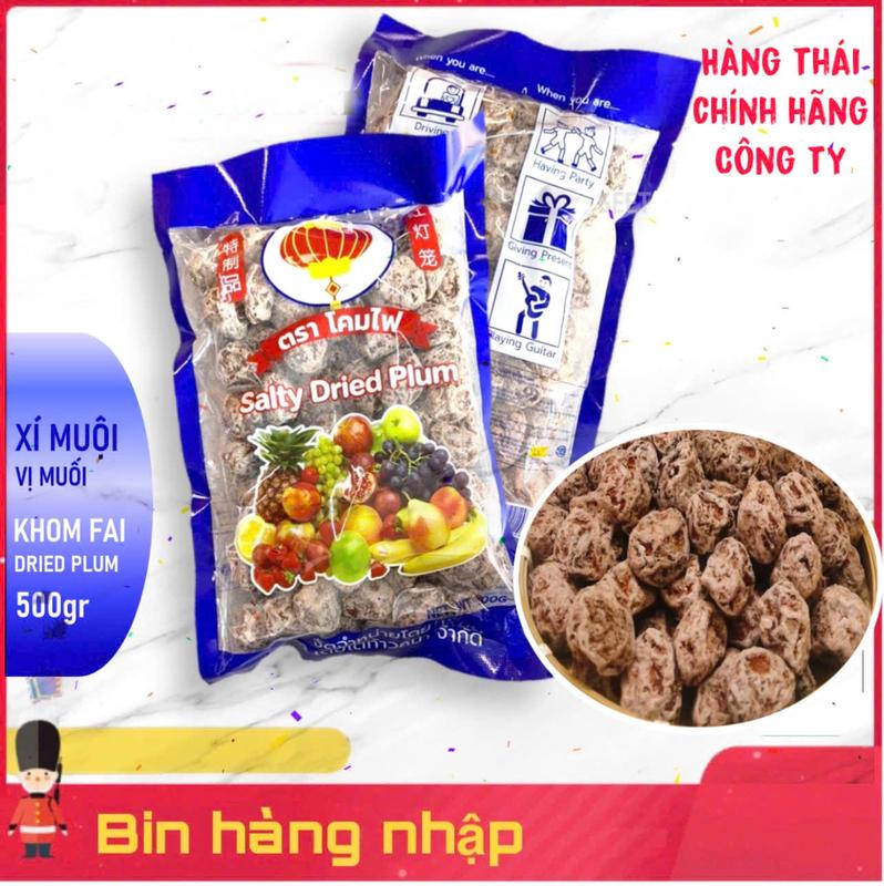  Xí Muội Mặn Chua Gốc Thái Lan Túi 100 viên 500g Ăn Vặt Food 