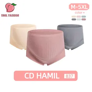 Celana Dalam Wanita Hamil Model Baru High Waist CD Jumbo Maternity Panty Celana Dalam Katun Berbentuk U Support 837 Merah Ibu Bumil Busui Polkadot Perempuan Cewek Bayi (M-5XL)