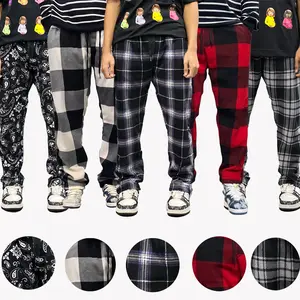 TOO - Celana Panjang Tartan Plaid Putih Couples
