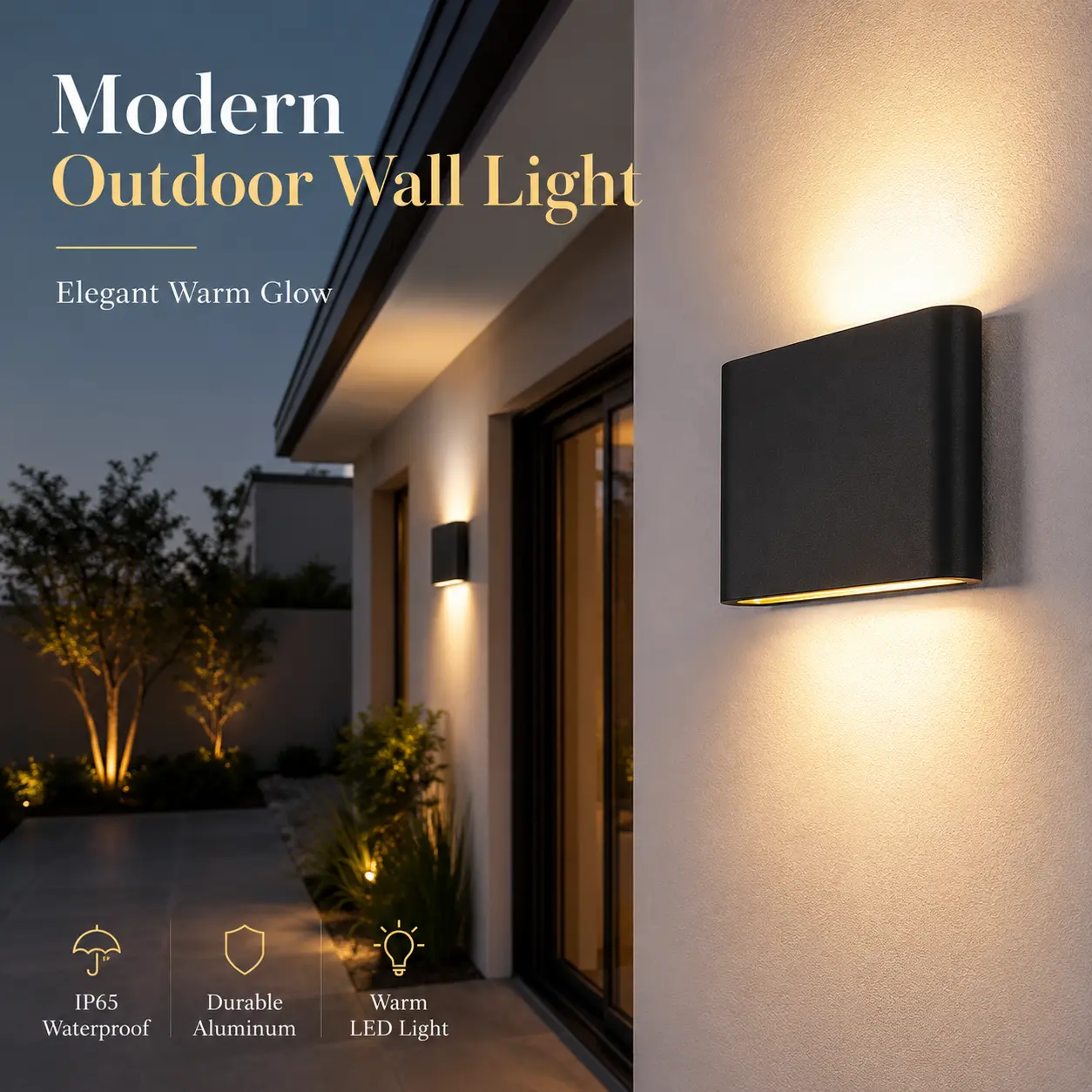 Lampu LED Dinding Alumunium Anti Air Hias Dekorasi Teras Rumah Indoor Outdoor Minimalis Wall Lamp Aluminum Warm White Light Waterproof