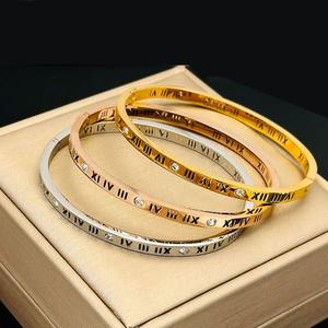 New Titanium Steel Buckle Bracelet with Non Fading Roman Number Bracelet Ins Light Luxury Premium Bracelet