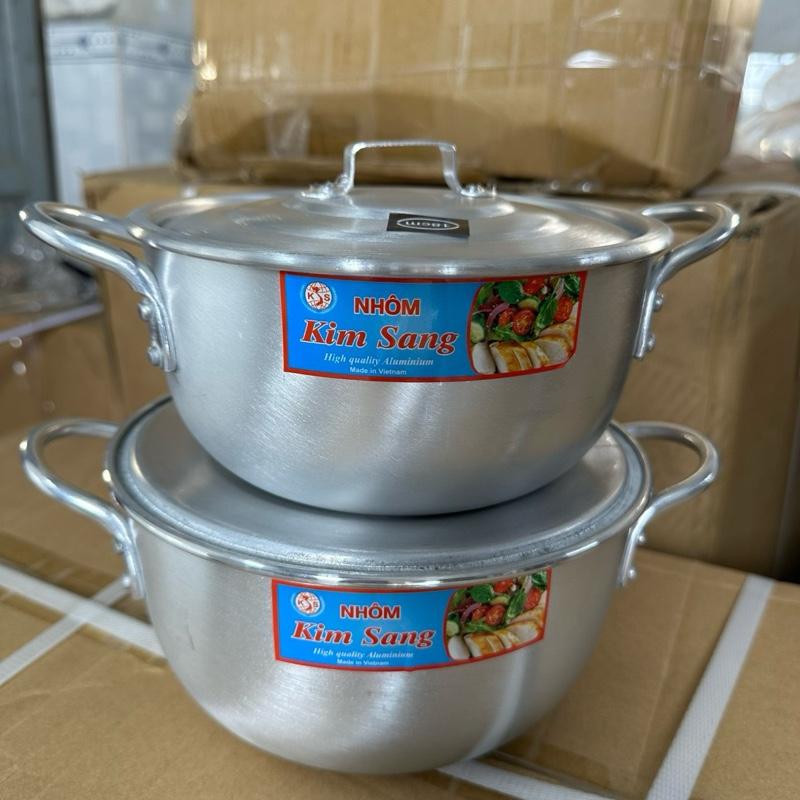 Bộ nồi nhôm 2 cái kim sang kích thước 18-20cm
