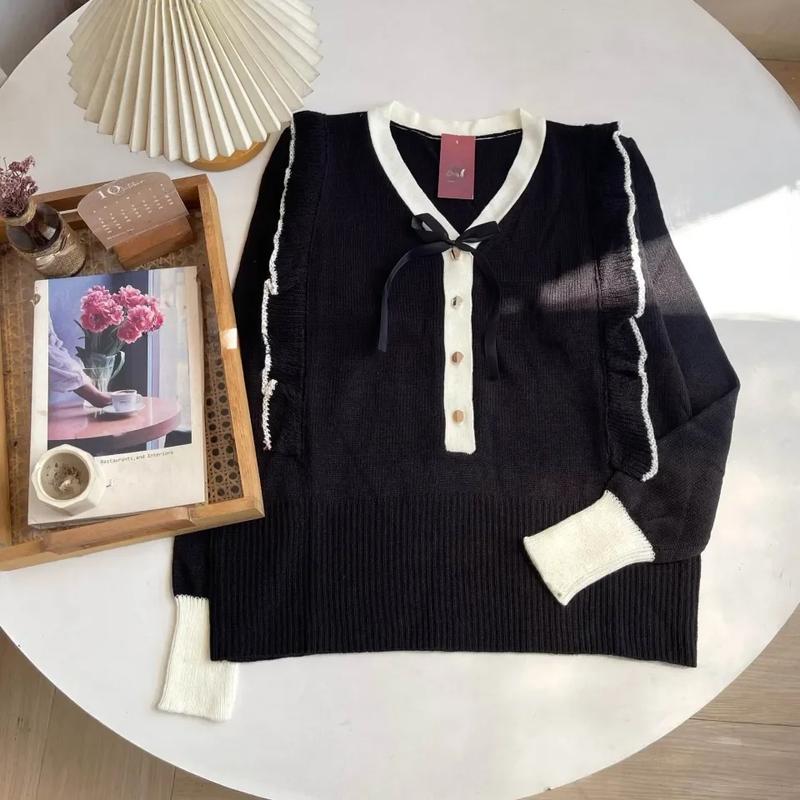 Yure Ruffle Blouse - Atasan Blouse Wanita Rajut Korean Style 7