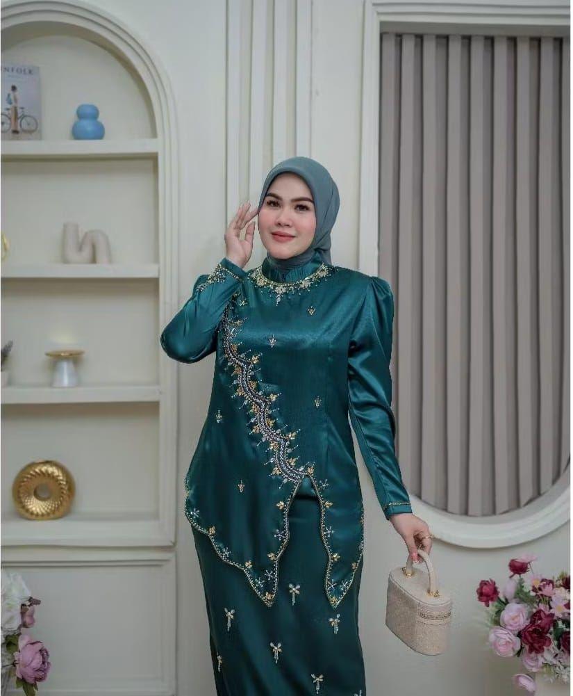 SET SERIES LEONI//SETELAN KEBAYA/PATET TERBARU/SETELAN KEBAYA MALAYSIA/KEBAYA WISUDA//KONDANGAN TERBARU Dress Payet Baju Pesta Panjang Remaja