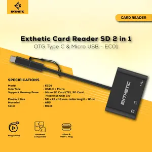 Exthetic Card Reader SD 3 in 1 OTG Type C dan Micro USB - EC01