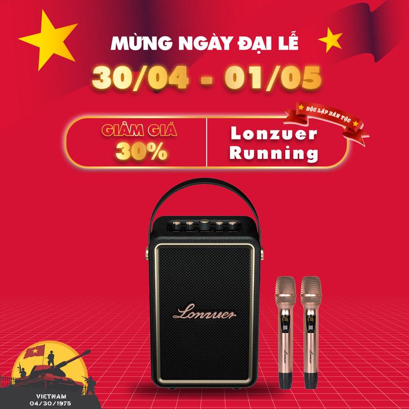 [KÈM MICRO HỢP KIM] Loa Karaoke Bluetooth Cao Cấp Lonzuer Running - Công suất 100W - Thiết Kế Sang Trọng - Pin trâu nghe đến 10 tiếng - Hàng Chính Hãng BH 12 Tháng Củ Loa Nghe Nhạc Kem