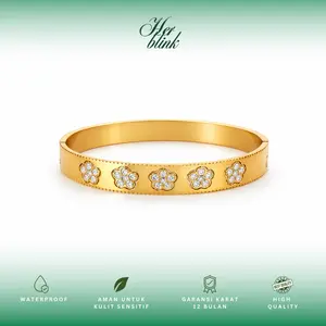 Her Blink - Pearl Petal Bangle I Gelang Titanium Anti Karat