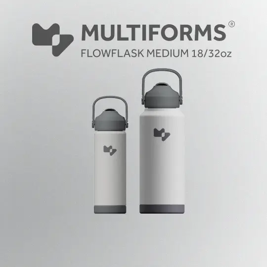 Multiforms 18/32oz Flowflask Frost  | Thermal Flask Water Bottle | Straw | Insulated Stainless Steel