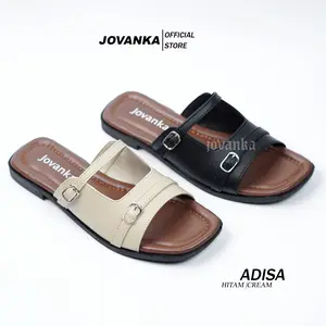 Jovanka Adisa - Sandal Wanita Flat | Sendal Teplek Kekinian Cantik Elegan Pijakan Empuk Shoes Cewek Selop