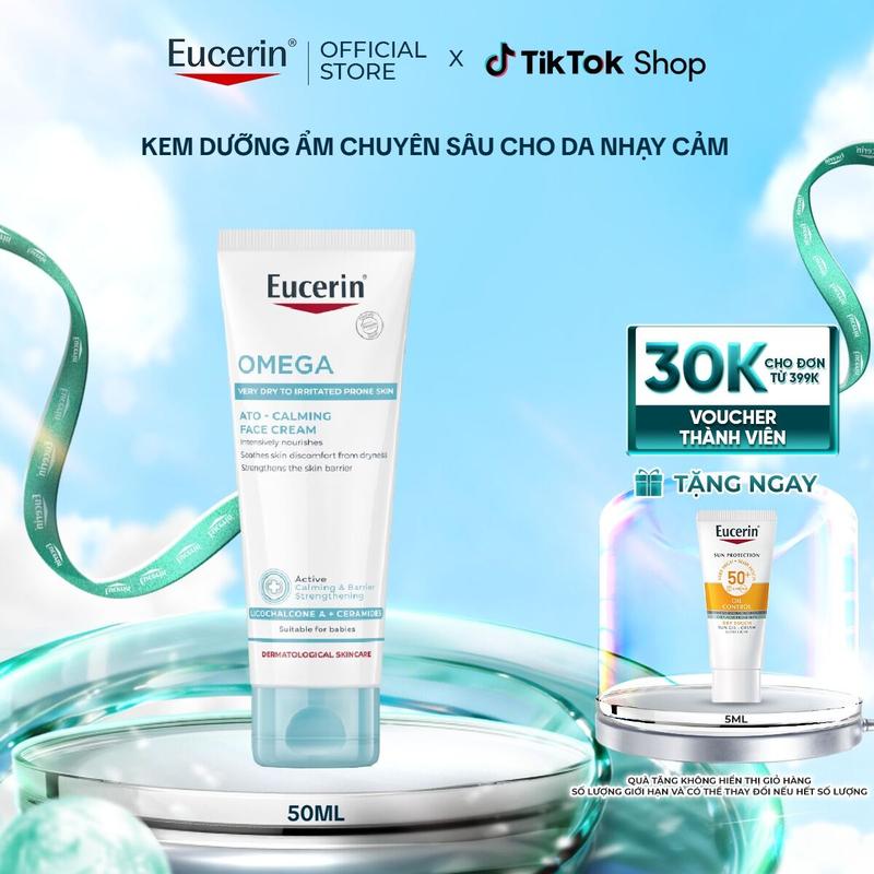 Kem dưỡng ẩm chuyên sâu giúp làm dịu da nhạy cảm Eucerin Ato-Calming Face Cream 50ml