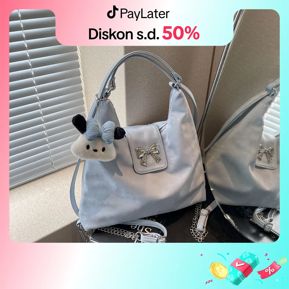 Tas Ransel Wanita Kupu-Kupu Baru Tas Totebag Versi Korea Tas Bahu Kasual Tas Selempang Berkapasitas Besar Fashion Shoulder Bag Backpack
