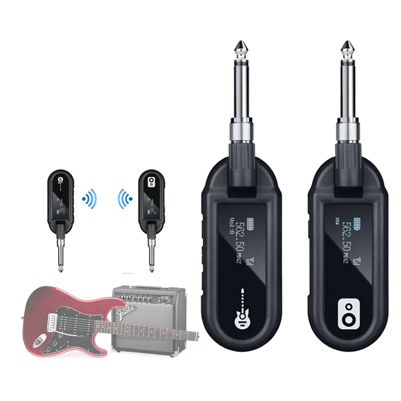 Pemancar mikrofon instrumen gitar listrik penerima peluncuran nirkabel kayu pickup gitar audio bass transmisi pipa rambut mic  suara jernih 0
