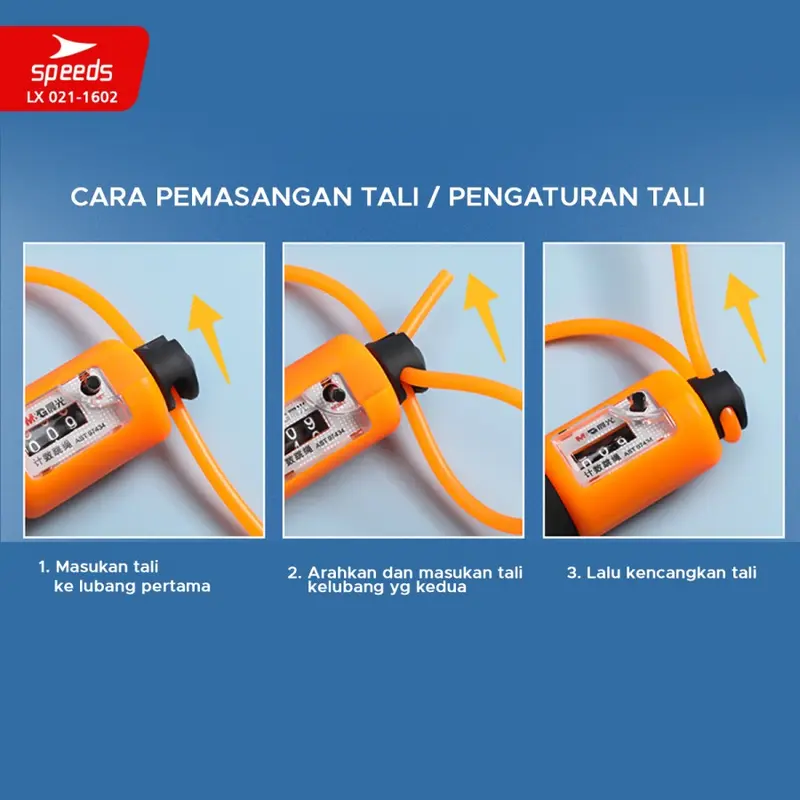 SPEEDS SKIPPING LOMPAT TALI JUMP ROPE BERKUALITAS TERMURAH COUNTER 021-1602 4