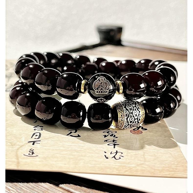 Vòng Tay Đôi Bồ Đề Đen - Cuộc Sống Của Phật Hạt Bồ Đề Mài Cũ Tự Nhiên 11mm Thích Hợp Cho Chuỗi Mân Côi