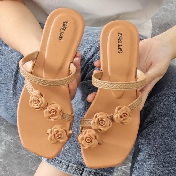Sandal Jelly Jepit | Sandal Jepit Tali L929-K1 | Sandal Jepit Motof Bunga Sendal Wanita Flat 2