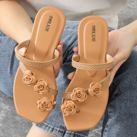 Sandal Jelly Jepit | Sandal Jepit Tali L929-K1 | Sandal Jepit Motof Bunga Sendal Wanita Flat 2
