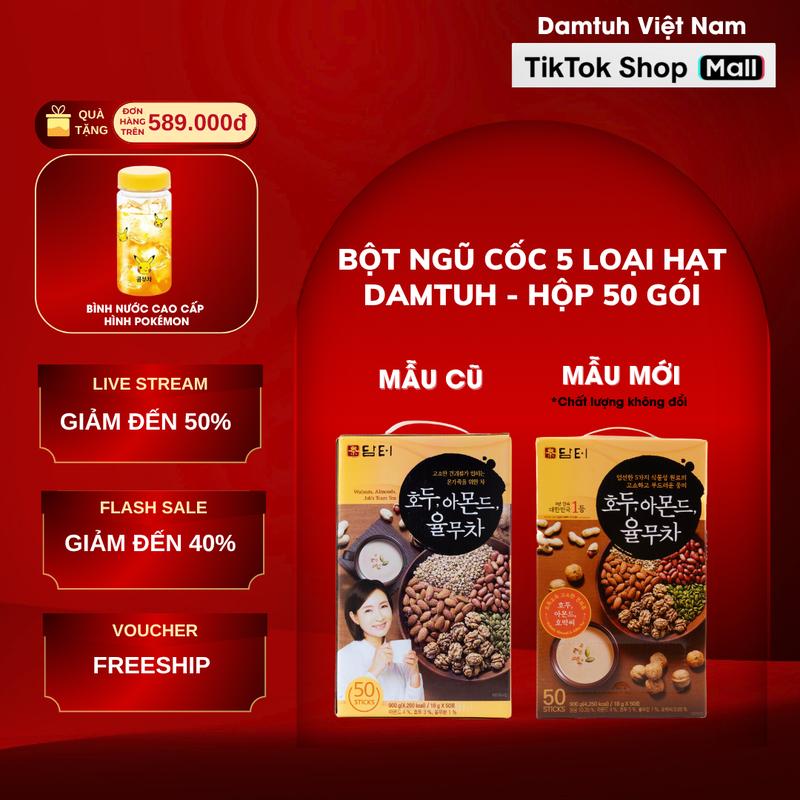  Bột Ngũ Cốc 5 Loại Hạt Damtuh Hàn Quốc - Hộp 50 gói 
