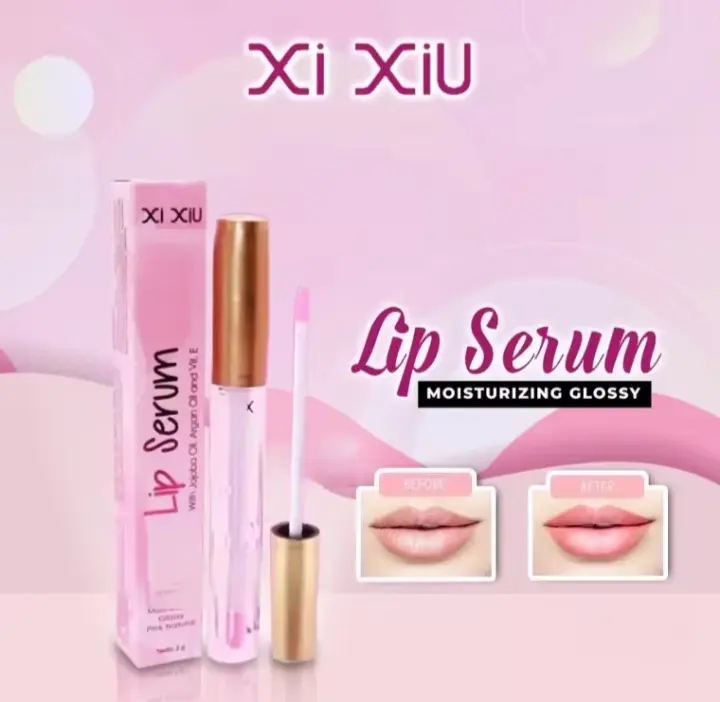 XI XIU Lip Glow Serum| Moisturizing Glossy Pink Natural Bibir Vitamin Hydrating