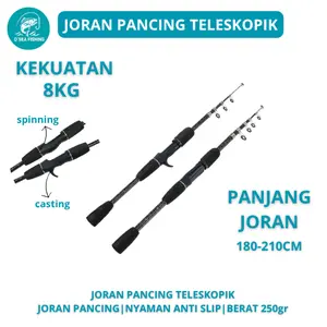 [D'Sea Fishing] Joran Pancing Serat Karbon Teleskopik - Portable, Kuat, Anti Karat | YJA-HJZ/HJQ