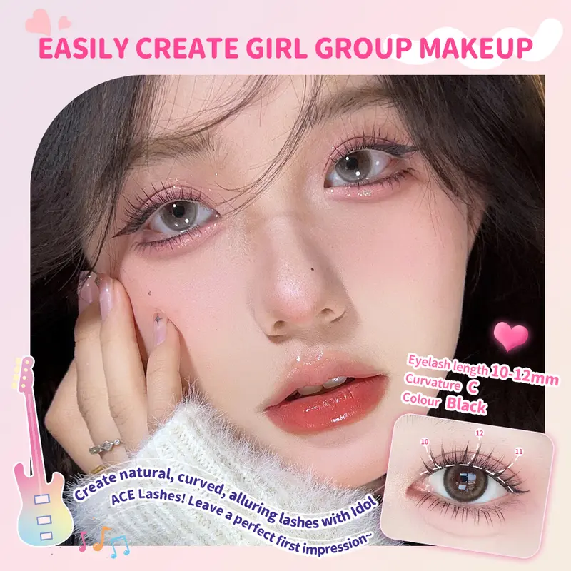 PIPIWAYA Paket Ekstensi Bulu Mata Idol Eyelash Extension 10-12mm - Klaster Bulu Mata Tipis, Lengkungan C+, Tampilan Natural, Termasuk Bulu Mata Bawah, Dapat Dipakai Ulang, Lash Clusters Cocok untuk DIY di Rumah 1