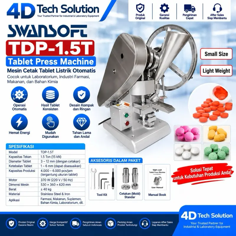 TDP- 1.5T Tablet press machine mesin cetak tablet listrik otomatis