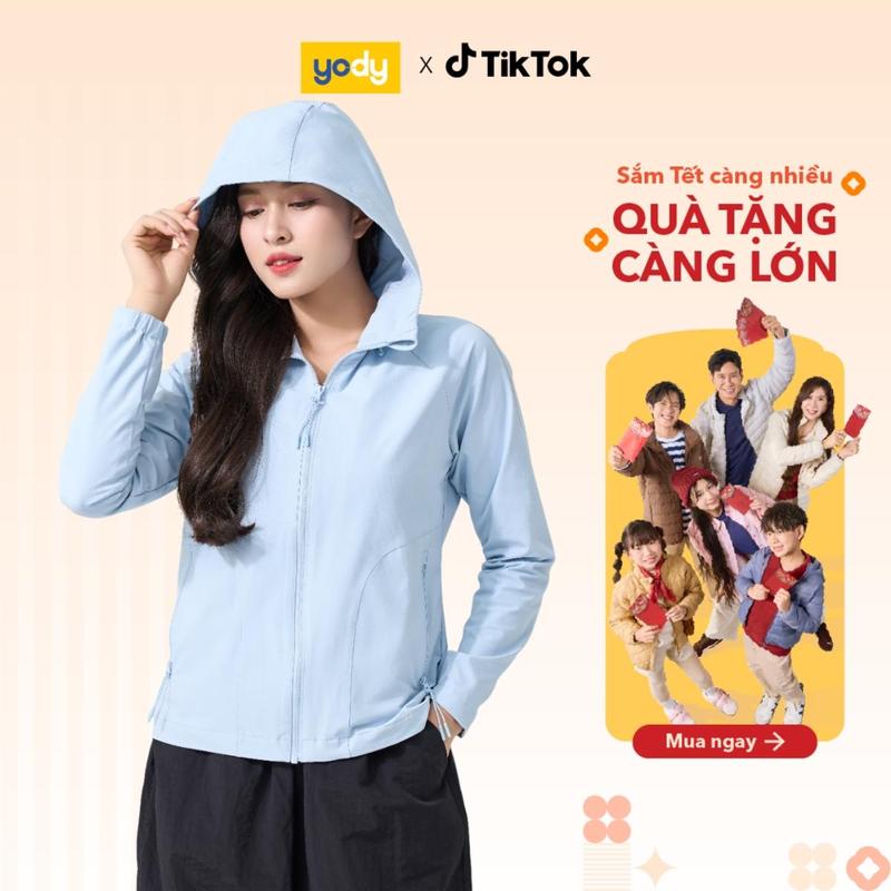  YODY Áo Khoác Gió Nữ 2 Lớp Trượt Nước Siêu Co Giãn Mềm Mại AKN7010 WCWC25F045 