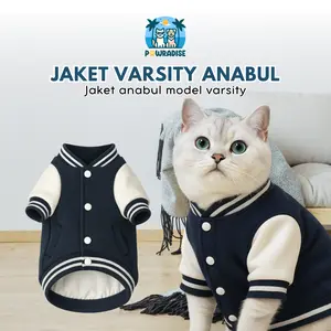 Pawsitive Vibes Baju Jaket Varsity Baseball  Kucing Anjing Kelinci Monyet Lucu Murah Aksesoris Hewan