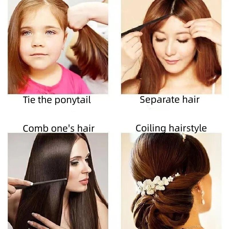 COD (YBL) Sisir Sasak Plastik Polos Warna Warni Sederhana Sisir Rambut Sanggul Gagang Panjang Sisir Konde Sisir Blow Lancip (BELI LOKAL) 2