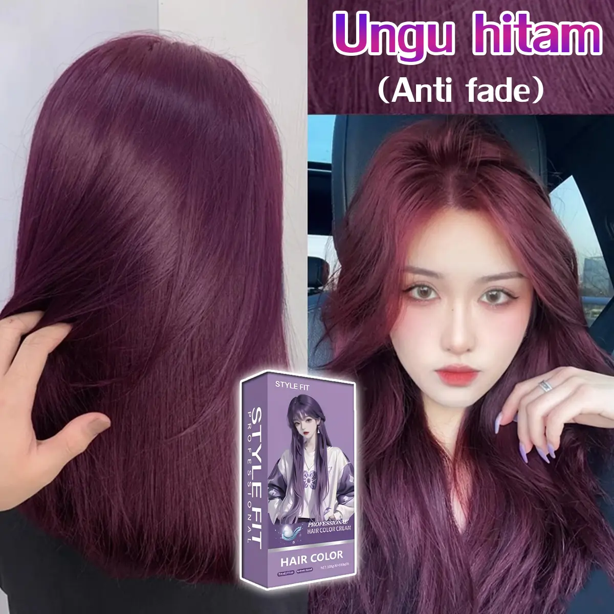 Ungu hitam （Dapat menutupi uban/ST66）