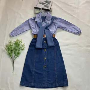 SET ROK KEMEJA SALUR WIFIA || SETELAN ROK JEANS MIX KEMAJA SALUR 3-12 tahun Fashion