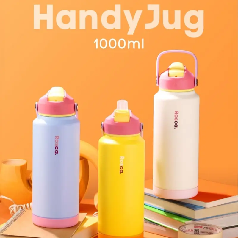 [JINGO] Rosca HandyJug Tumbler Stainless 1 Liter Botol Minum 1 Liter Tahan Panas / Dingin Portable Stainless Steel Tumblr 0
