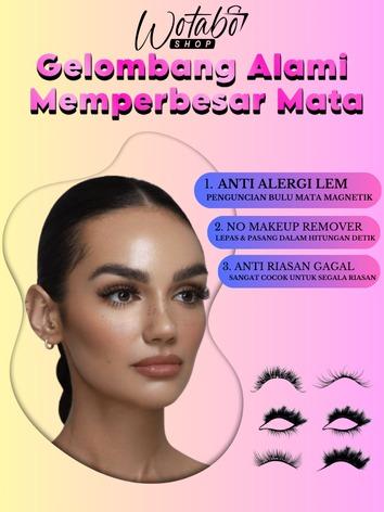 Wotabo [ LIVE ]- Eyelash Magnetic Premium Natural Tanpa Lem Bulu Mata Palsu 1 Paket Mempercantik Bulumata 3