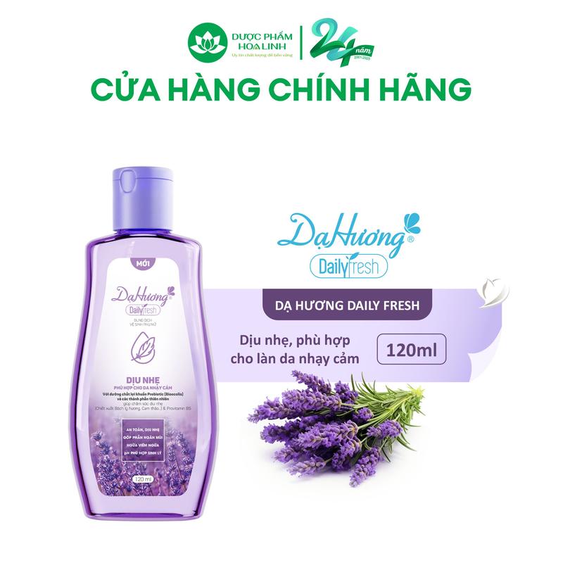 Dung dịch vệ sinh Dạ Hương Daily Fresh Dịu nhẹ - Phù hợp cho DA NHẠY CẢM 120ml