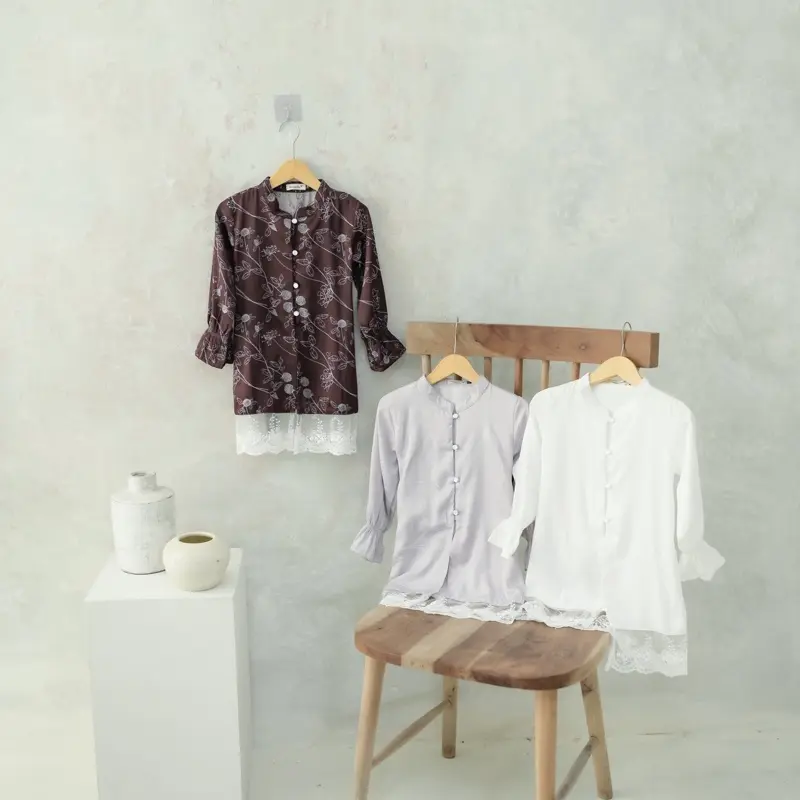 MALAY TUNIK Couple Ibu dan Anak Baju Lebaran Premium Keluarga Rayon Jacquart