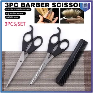 Gunting Rambut & Sasak Set 3 Pcs / Peralatan Styling Hair 3 in 1 Alat Potong Rambut