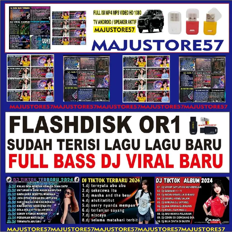 Flashdisk 32GB Original Bonus Lagu DJ viral  Baru dan Populer Format MP4 & MP3 Penyimpanan Otg Storage 1