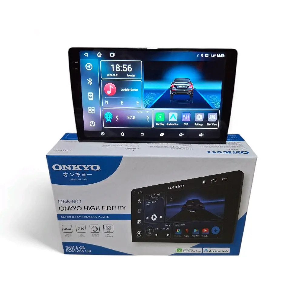 Head unit android 9 inch onkyo onk-803 ram 8+256 QLED 2K+support 360