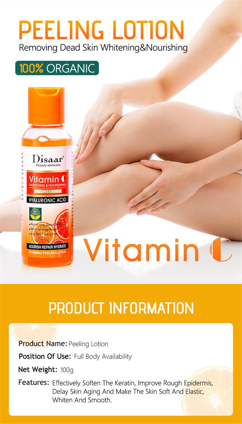 Product Introduction of Vitamin C Peeling Lotion Remove Dead Skin Exfoliating Whitening and Smoothing New Skin Body Skincare Product Exfoliating Lotion Whitens Brightens And Lightens Melanin Scrubs Exfoliates And Moisturizes The Body Body Care Skin Care For Women Men 2