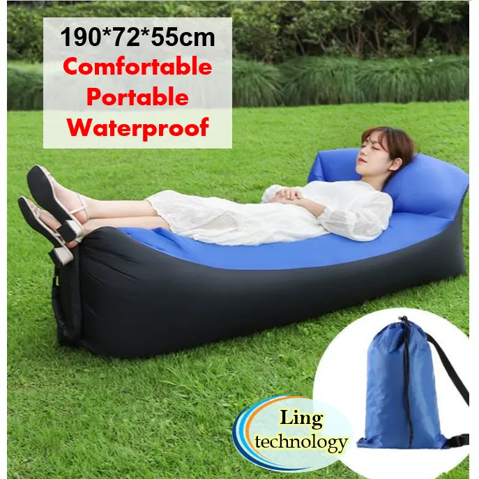 Inflatable Sofa waterproof Portable Outdoor Beach Air Sofa Inflatable bed air Lazy sofa lounge bed sleeping bed air pump sleeping bed lazy bed