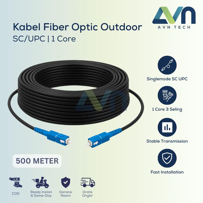 Jual AVN Tech Kabel Fiber Optic (FO) 1 Core Outdoor Precon SC UPC ...