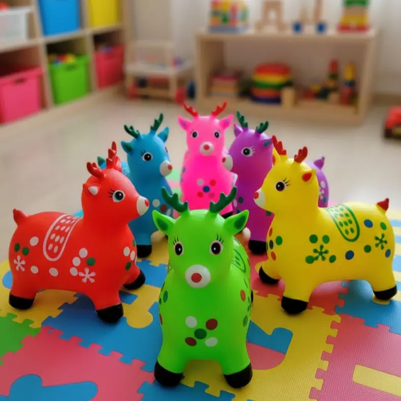 Jumping Rusa Karet Anak AJ-1 Edukatif Aman Tahan Beban 70KG Cocok Usia 1-5 Tahun Mainan Kuda Lompat Lucu PVC Non-Toxic