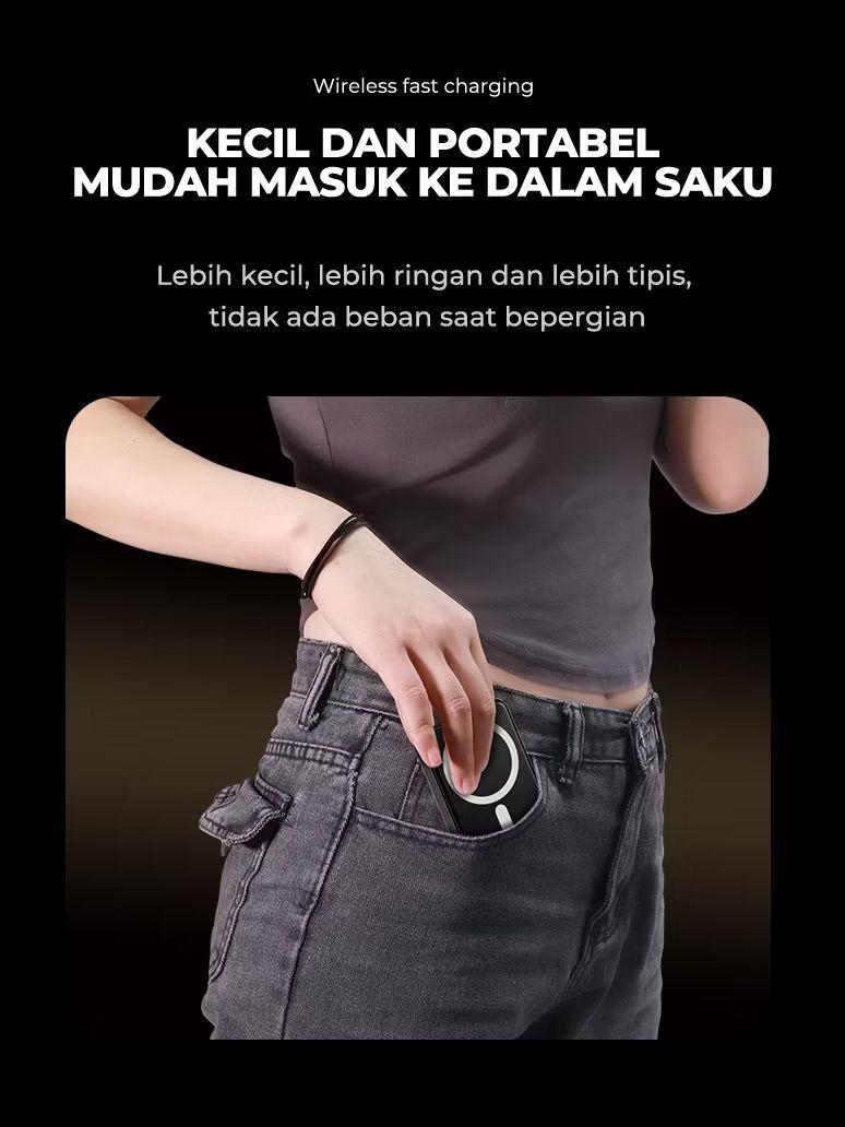 Powerbank Magsafe Mini 20000mAh Magnetic Wireless Charging 20W PD Fast Charge Bodi Logam Tipis Pocket Size Kecil dan Lebih Portabel Powerbank Magsafe Mini 20000mAh Magnetic Wireless Charging 20W PD Fast Charge Bodi Logam Tipis Pocket Size Kecil dan Lebih Portabel