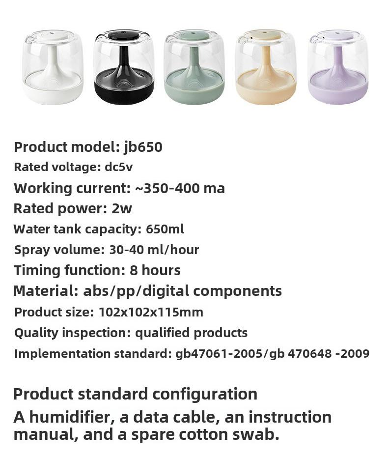 Product Introduction of Máy Xông Tinh Dầu Tạo Độ Ẩm & Khuếch Tán Hương Thơm Mini, Siêu Yên Tĩnh, Đèn Ngủ 7 Màu, Cầm Tay USB, Thích Hợp Cho Phòng Ngủ Và Văn Phòng Không khí khô nhiệt đới, hoàn hảo 8