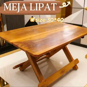 Meja Ngaji Meja Lipat Miring Rehal Al Qur'an Meja Lipat Kayu Mahoni