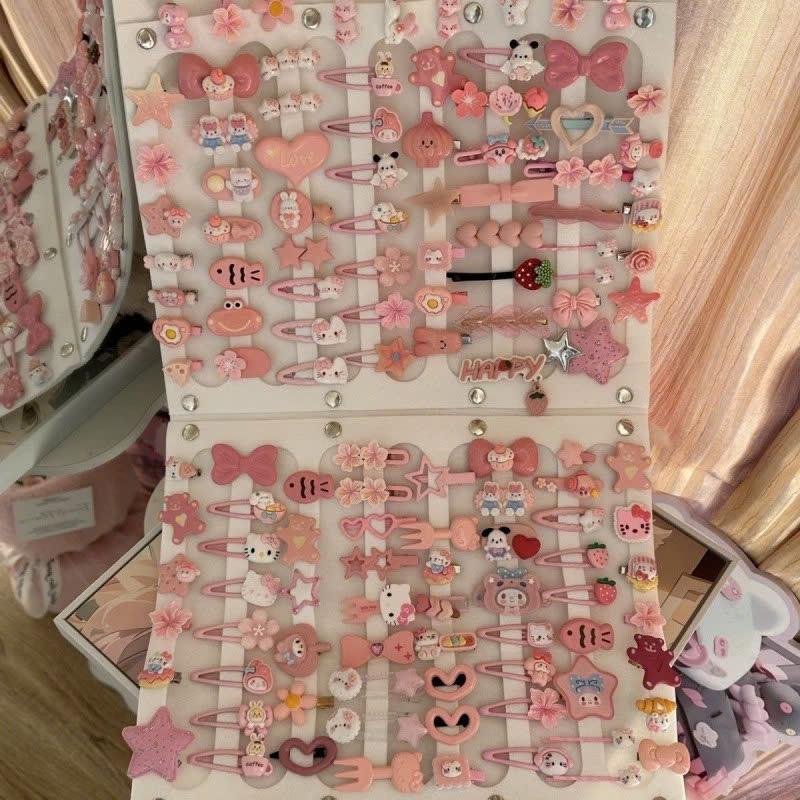 Set 50 Kẹp Tóc Màu Hồng Mẫu Mới Dành Cho Bé Yêu Xinh Xắn (Không Có Hộp)